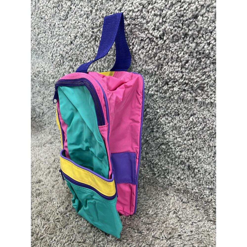 Vintage Original Multi Color 80s 90s Shaving Traveling Bag Colorful Rare - Picture 4 of 12
